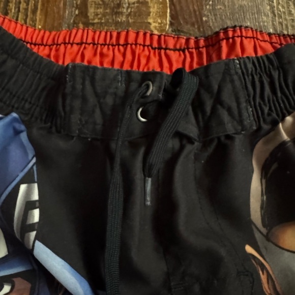 Marvel Black and Red Swim Trunks with Superhero Print - Picture 3 of 5